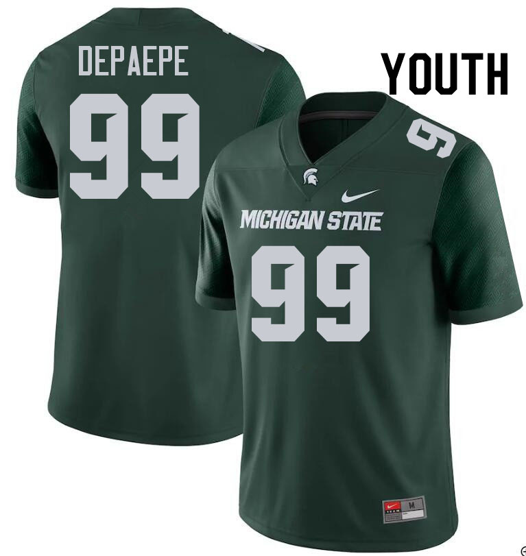 Youth #99 Andrew Depaepe Michigan State Spartans College Football Jerseys Stitched-Green